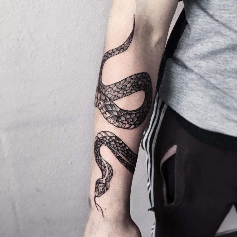 Татуировка змея вокруг руки (48 фото)38