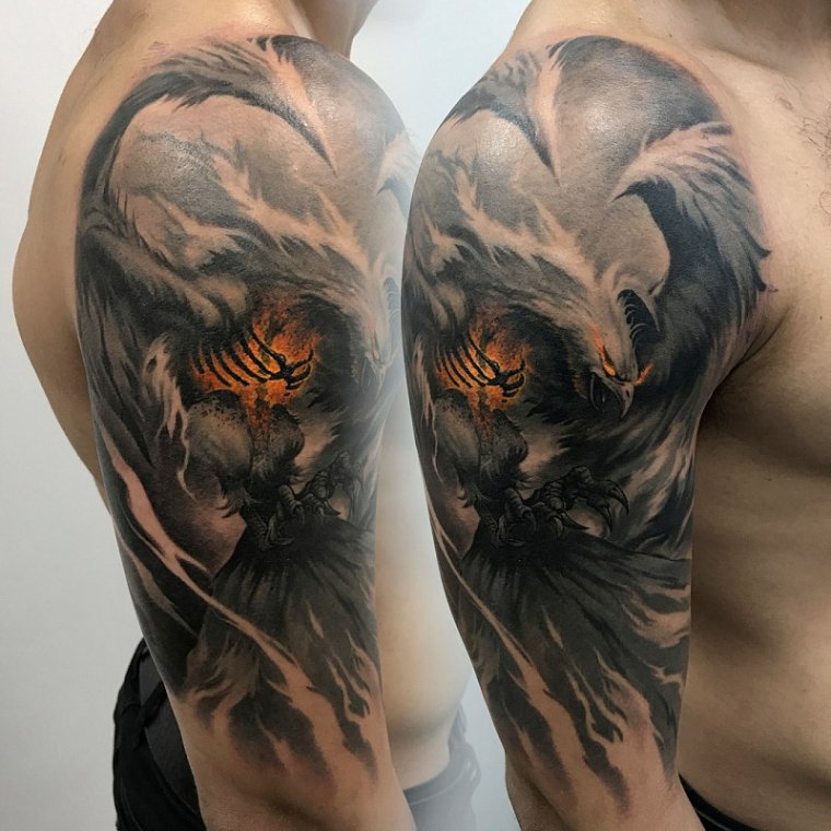 Татуировки для мужчин на плече (39 фото)25