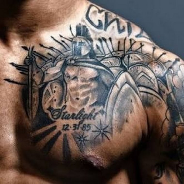 Татуировки для мужчин на плече (39 фото)37