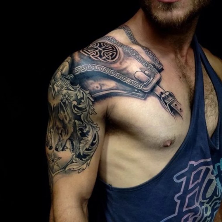Татуировки для мужчин на плече (39 фото)21