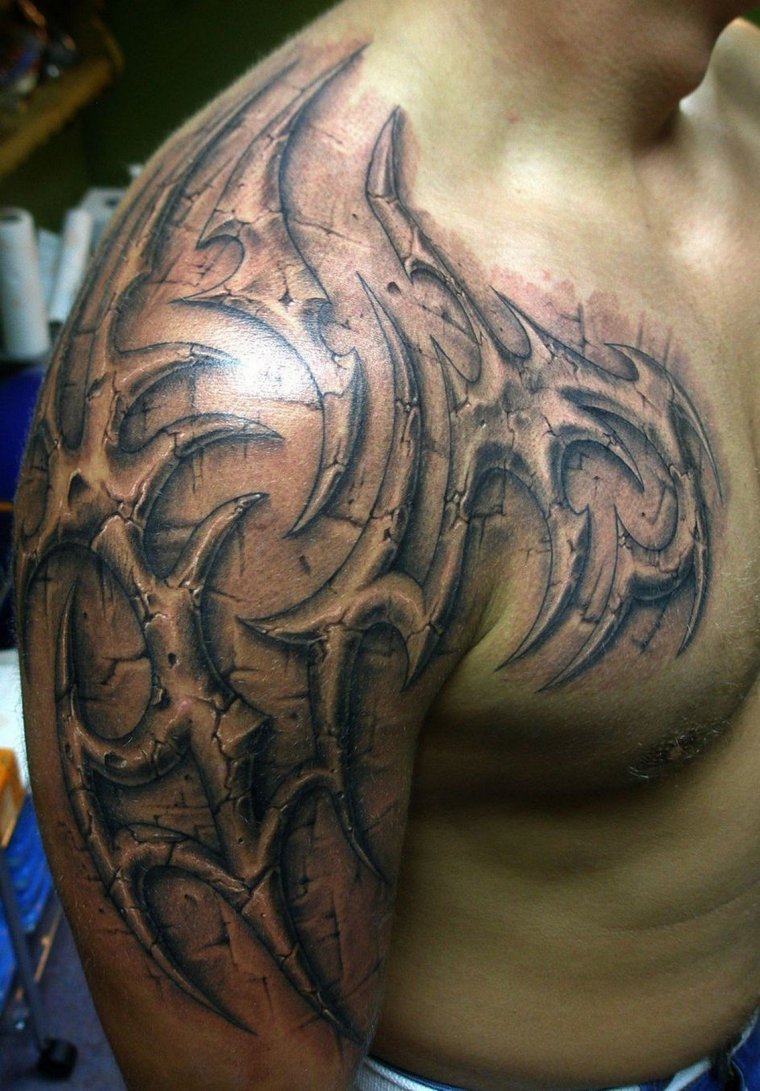 Татуировки для мужчин на плече (39 фото)27