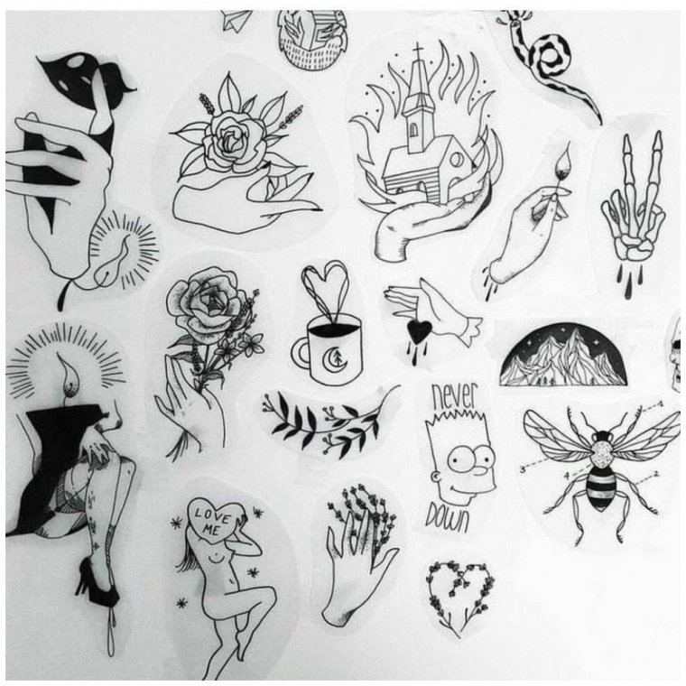Эскизы мини татуировок для девушек (40 фото)35