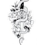 🖤 Эскизы татуировок змеи на руке для девушек и женщин (47 фото) 29