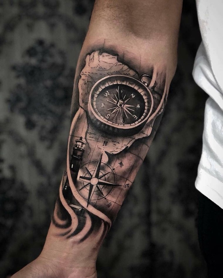 Мужские тату часы на предплечье (39 фото)22