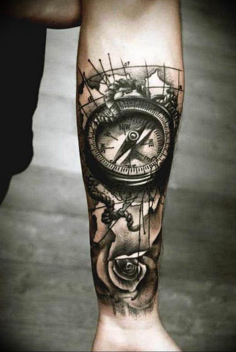 Мужские тату часы на предплечье (39 фото)1