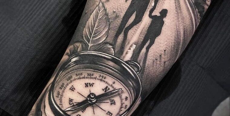 🖤 Часы на предплечье — мусжкие тату на руке (37 фото)