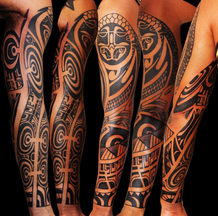 Мужские тату в стиле полинезия на руку (50 фото)3