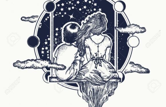 🖤 Девочка на качелях: красивые татуировки (44 фото)