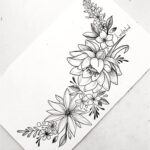 🖤 Татуировки: эскизы цветов на бедро или другую часть тела (48 фото) 4 тату