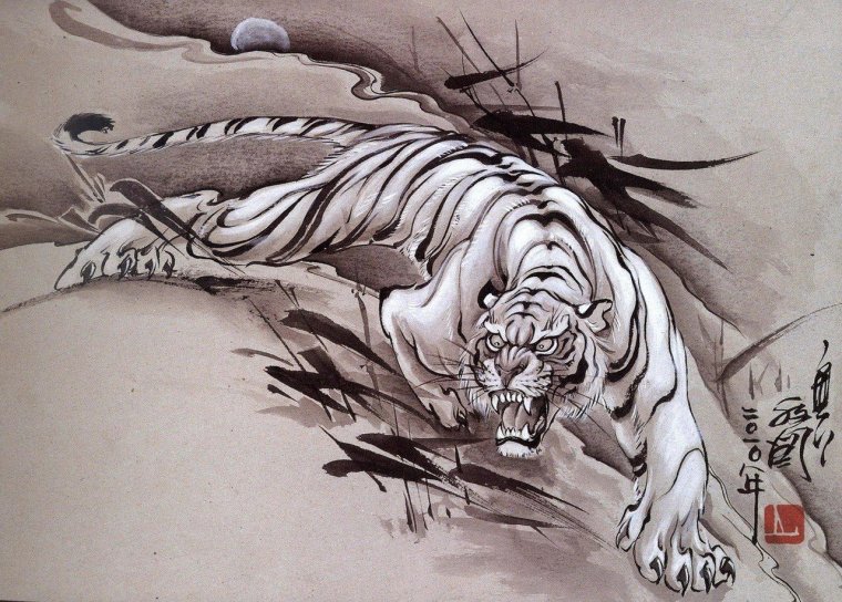 Тату японский тигр (66 фото)61