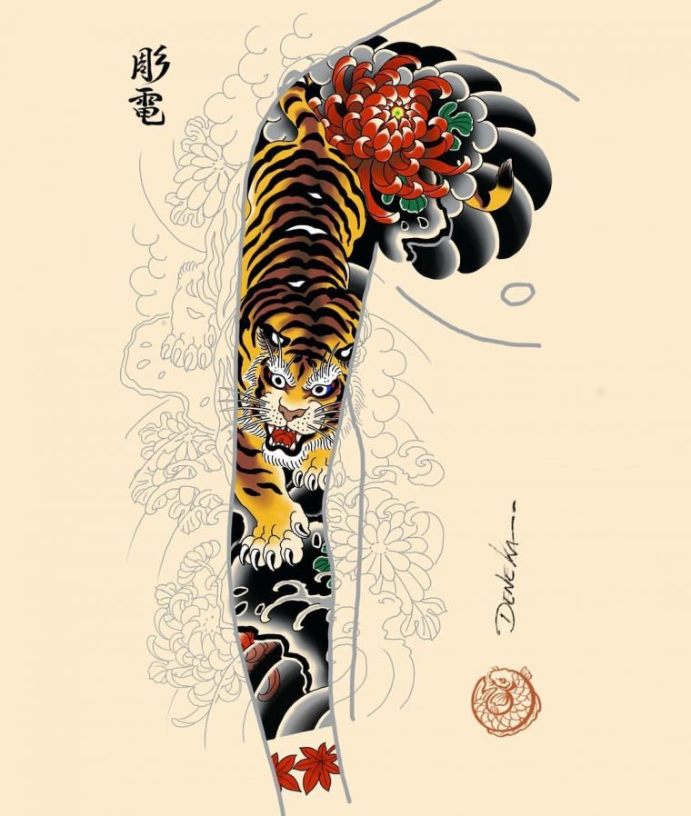 Тату японский тигр (66 фото)15