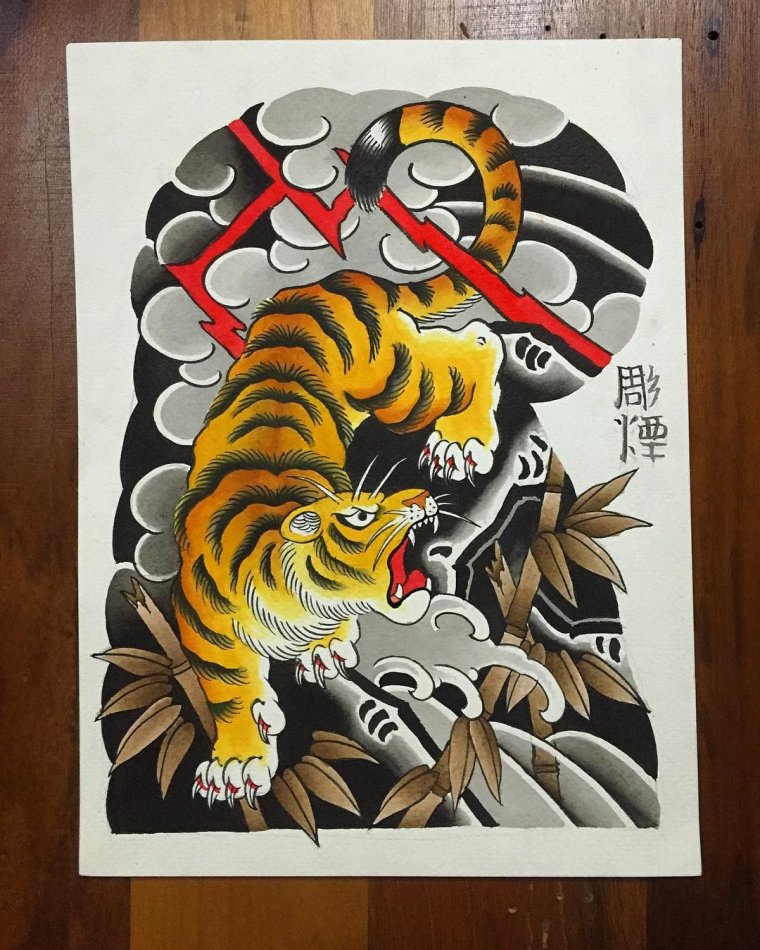 Тату японский тигр (66 фото)2