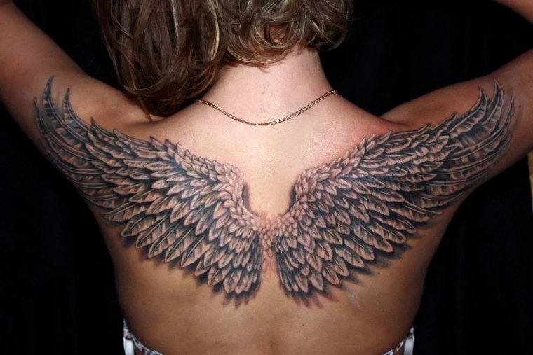 Тату крылья ангела на спине (27 фото)3