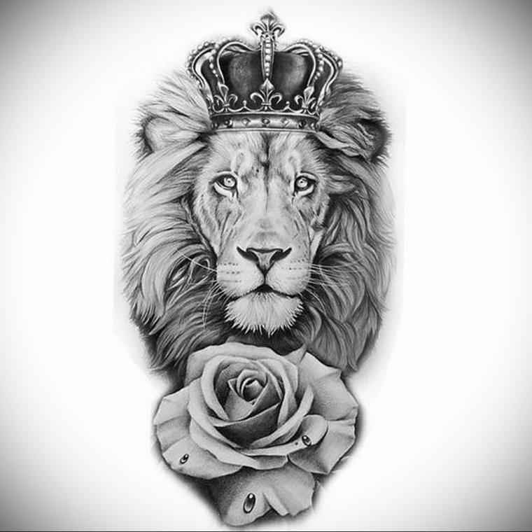 Тату лев с короной для девушек (49 фото)34