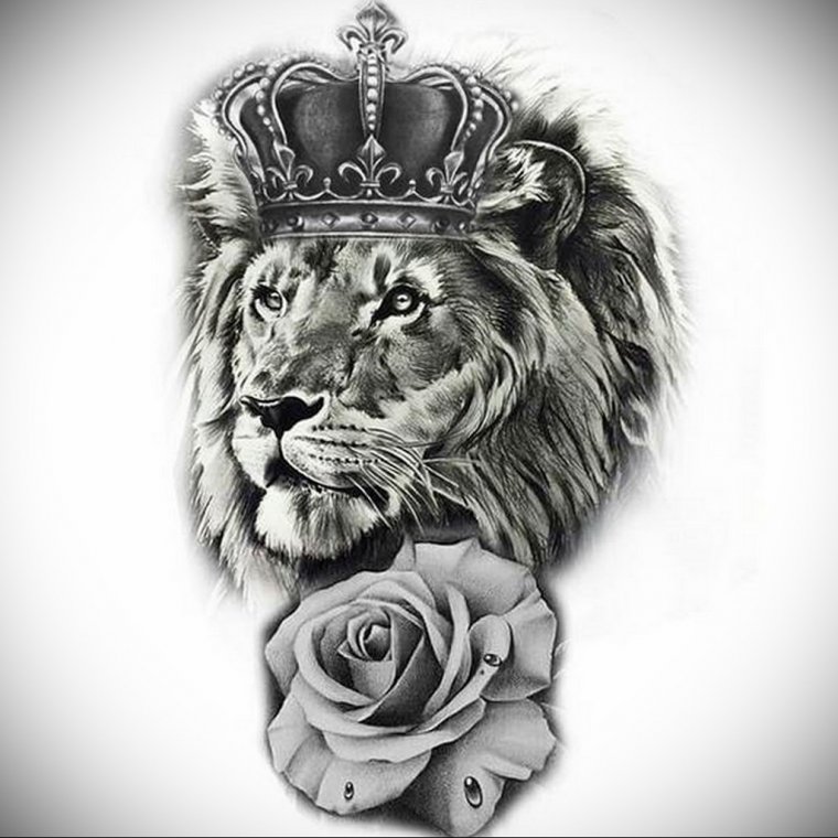 Тату лев с короной для девушек (49 фото)30