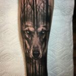 🖤 Татуировки: волк и лес или волк в лесу (48 фото) 4 тату