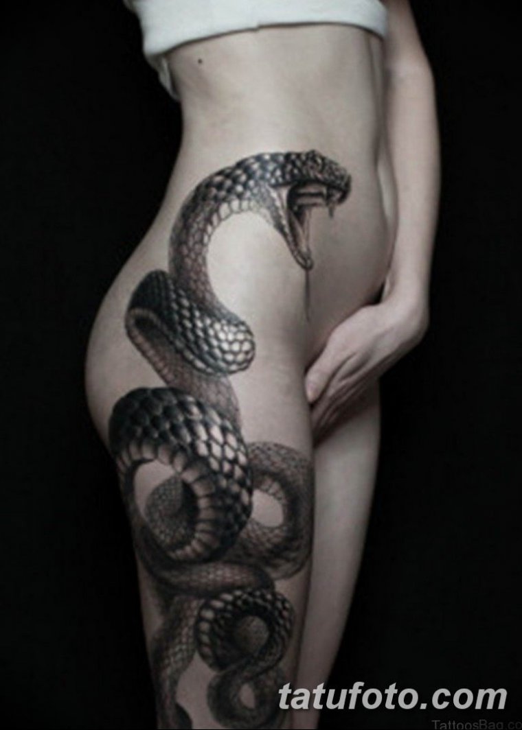 Татуировка змея на ноге (50 фото)39