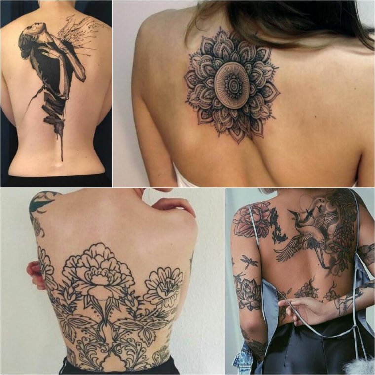 Женские татуировки на спине (50 фото)30