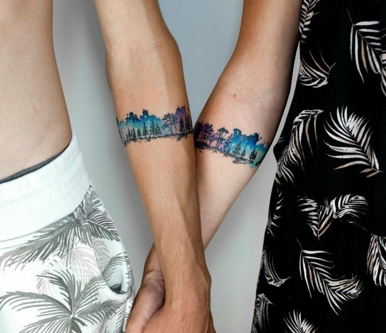 Парные тату браслеты (37 фото) 2 тату