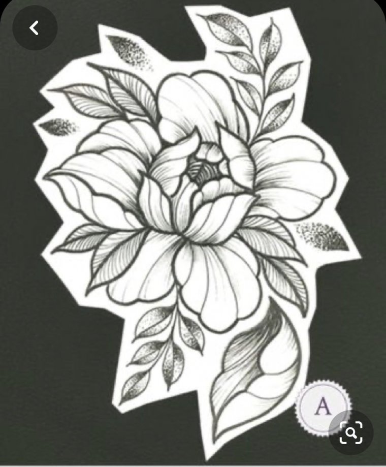 Черно белые эскизы тату - цветы (49 фото) 26 тату