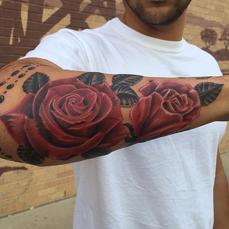 Татуировки для мужчин цветы