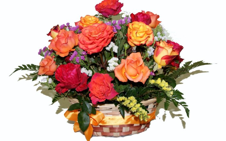 Шикарный букет цветов на прозрачном фоне