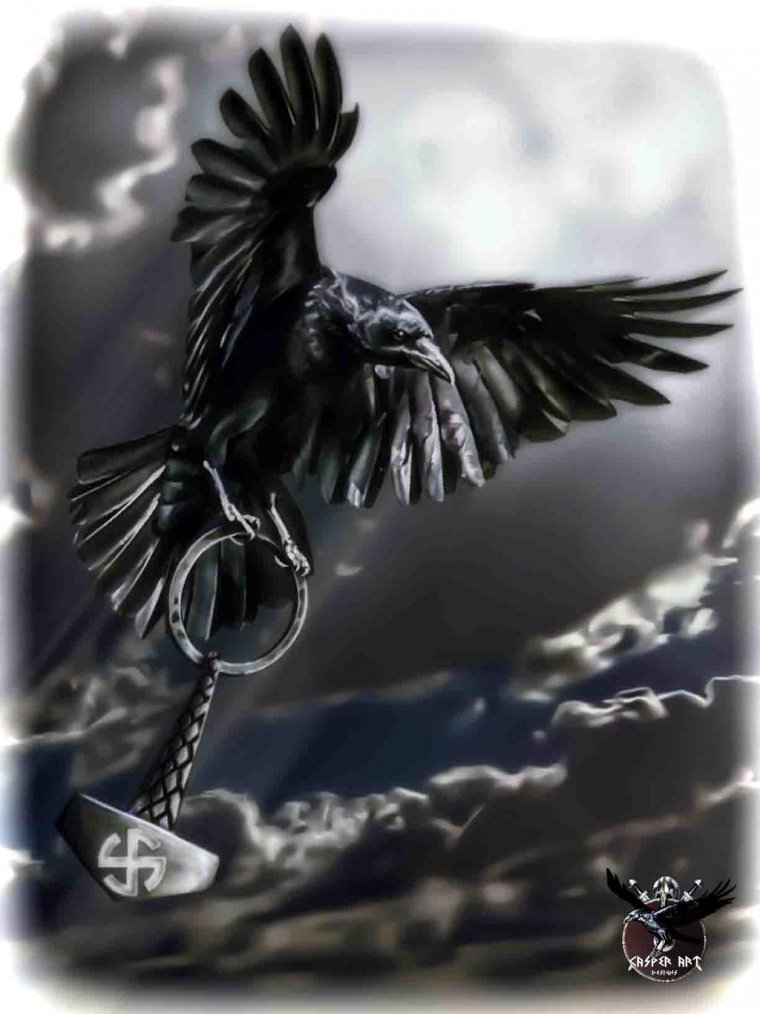 Тату чертог ворона на тілі (48 фото)