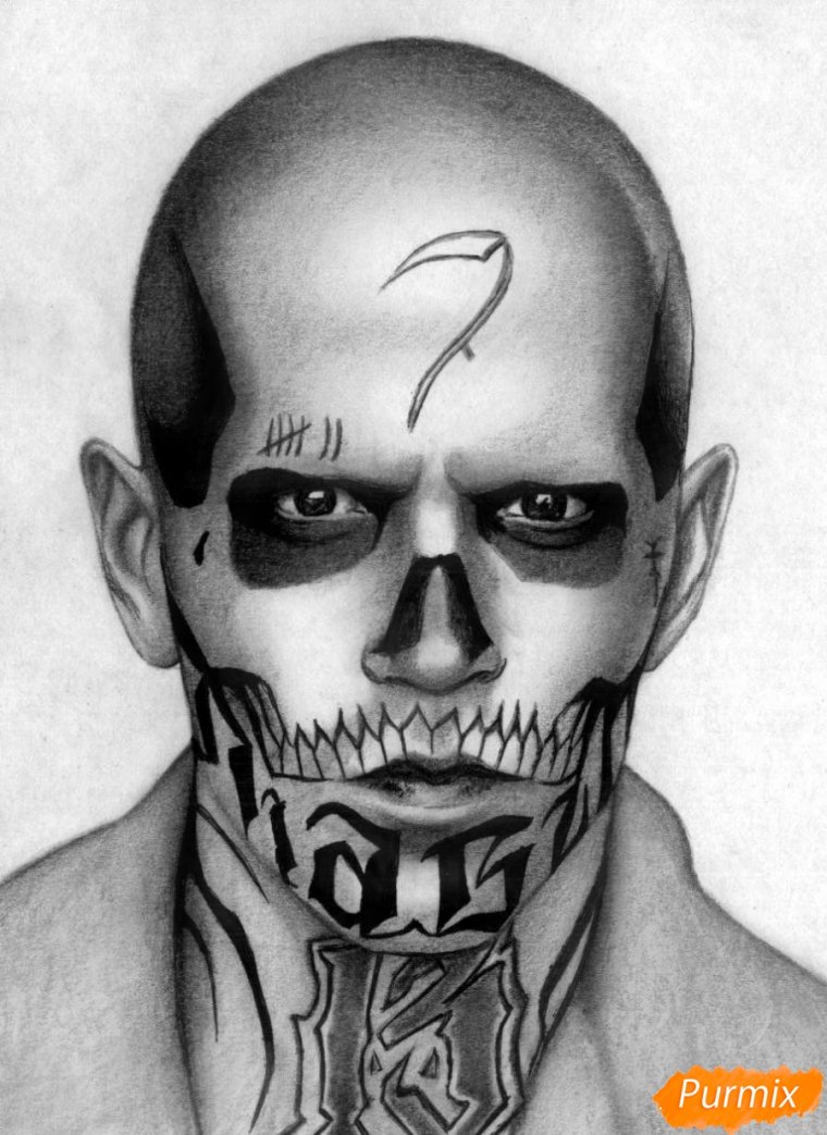 Тату эскизы на лице (48 фото) 7 Диабло из отряд самоубийц