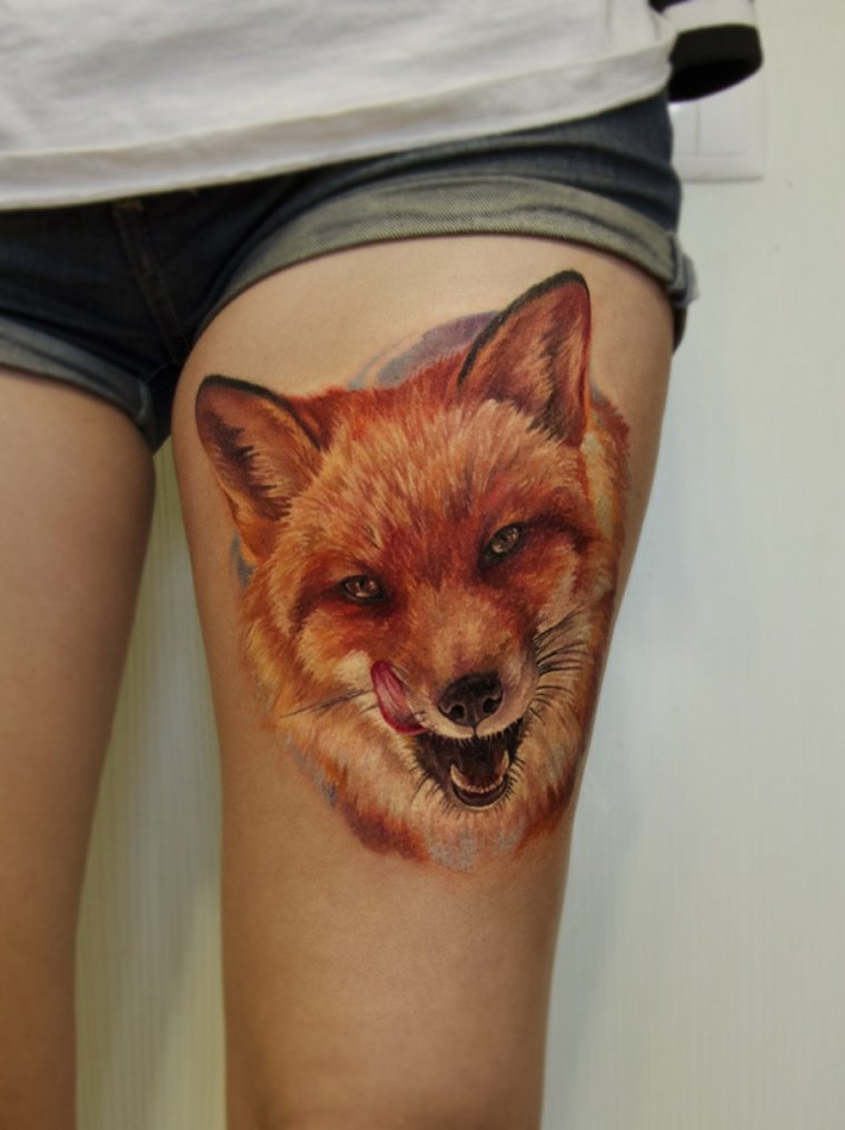 Эскиз тату лиса