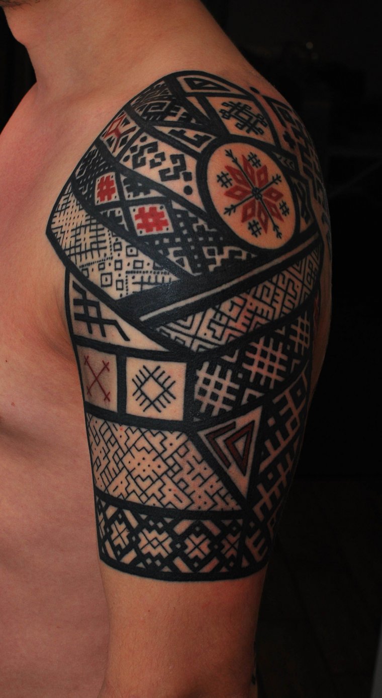 Славянские тату для мужчин (34 фото) 9 тату