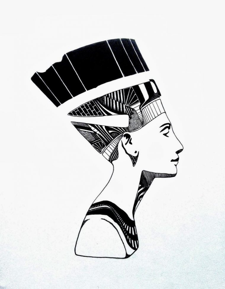 Нефертити профиль картина