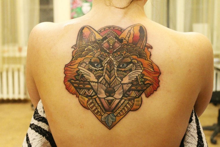 Тату лиса на спине (52 фото) 2 тату