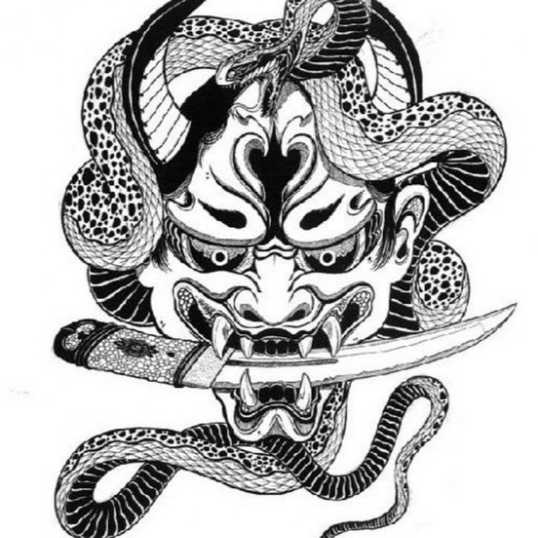 Тату эскизы японские демоны (50 фото) 19 тату