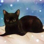 Черный кот: милые картинки (40 штук) 13