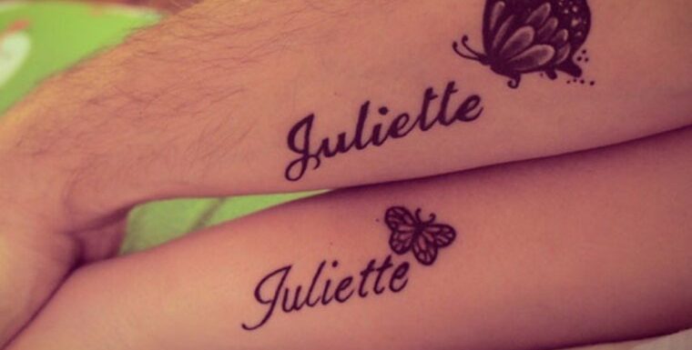 Татуировки с именем ребенка (35 фото)