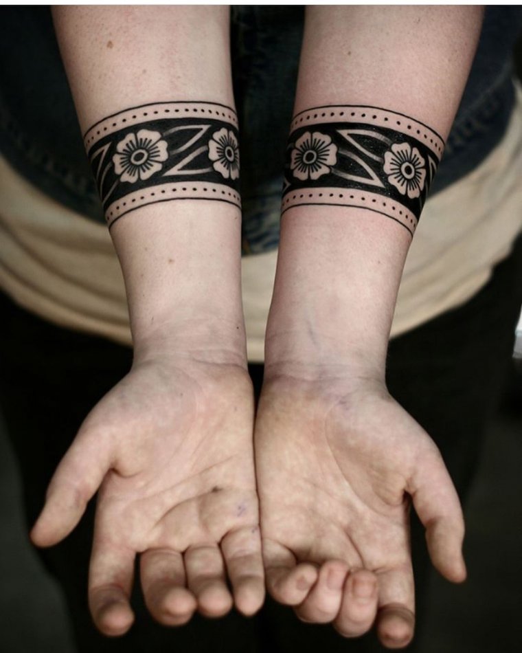 Парные тату браслеты (37 фото) 12 тату