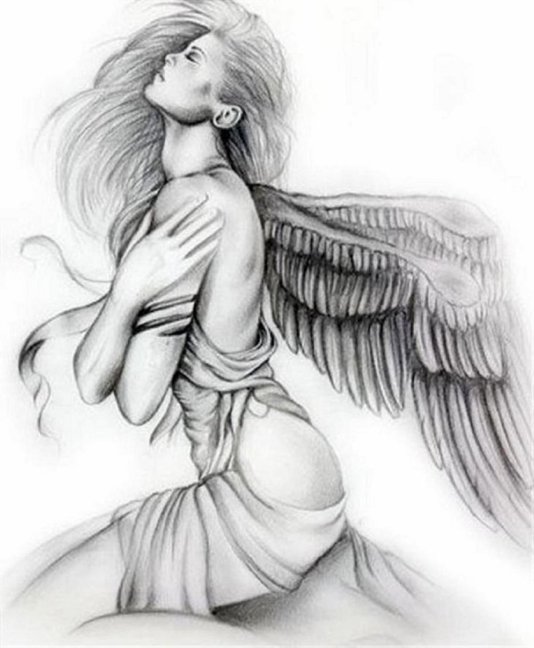 Тату "девушка ангел" - эскизы татуировок (38 фото) 1