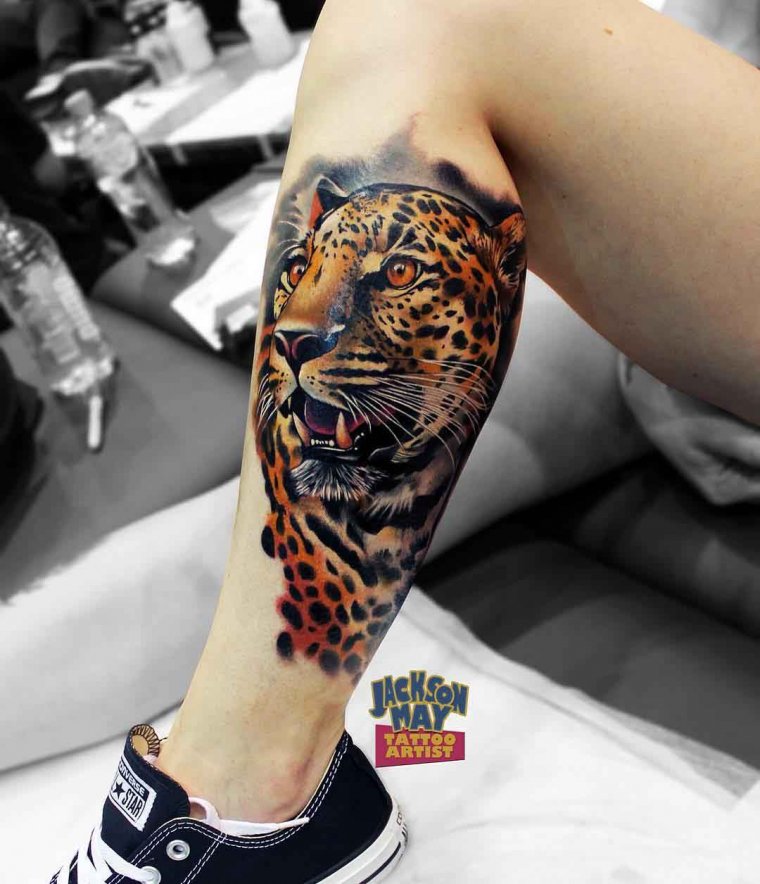 татуировка леопард