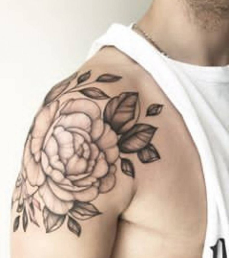 Tattoo Flower Shoulders men