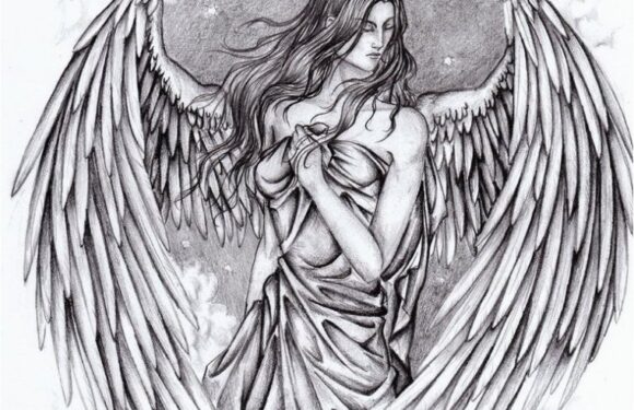 Тату «девушка ангел» — эскизы татуировок (38 фото)