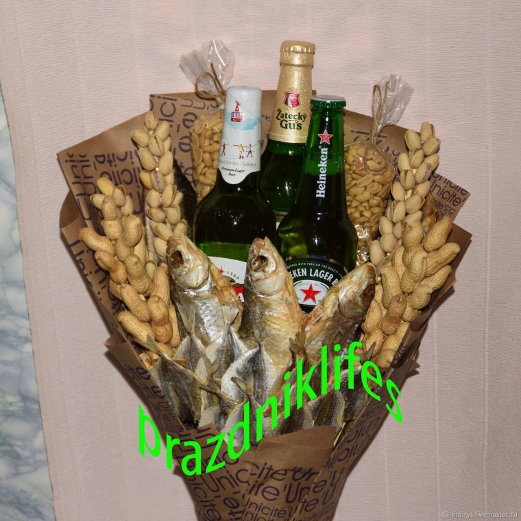 Букет из рыбы и пива для мужчин