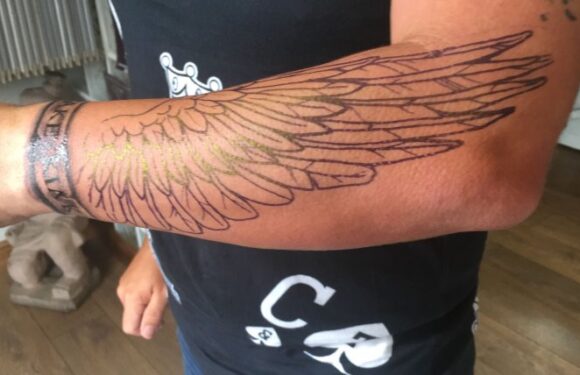 Татуировка крыло на руке (48 фото)