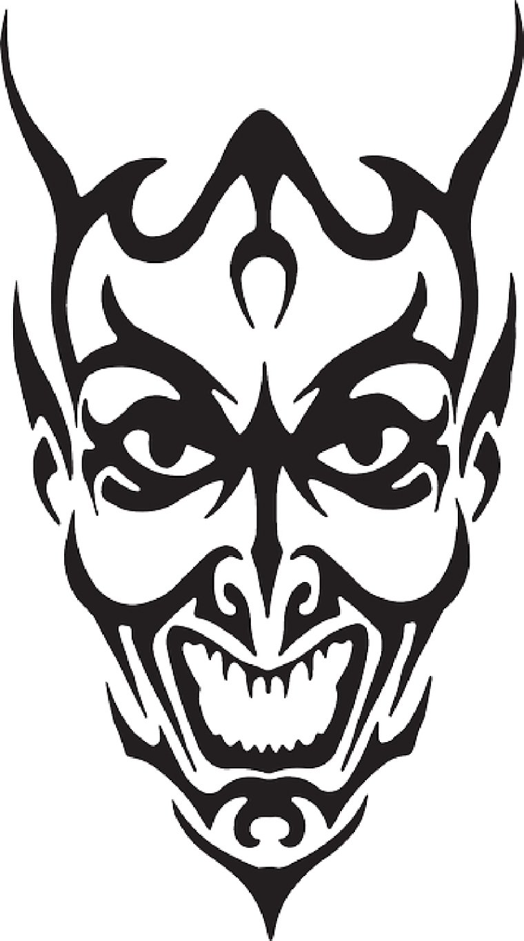 Тату эскизы на лице (48 фото) 8 Трафарет демон