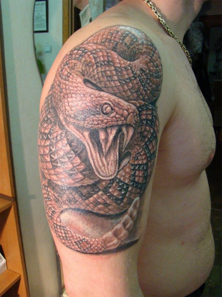 Татуировка змеи на руке мужские