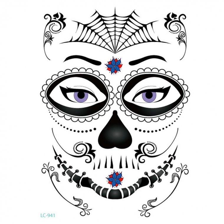 Тату эскизы на лице (48 фото) 43 Тату на лицо без фона