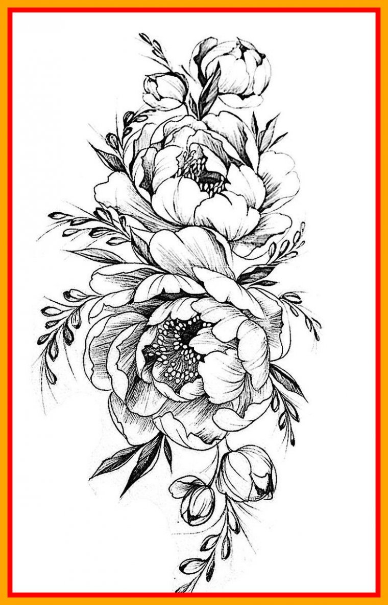 Черно белые эскизы тату - цветы (49 фото) 4 тату