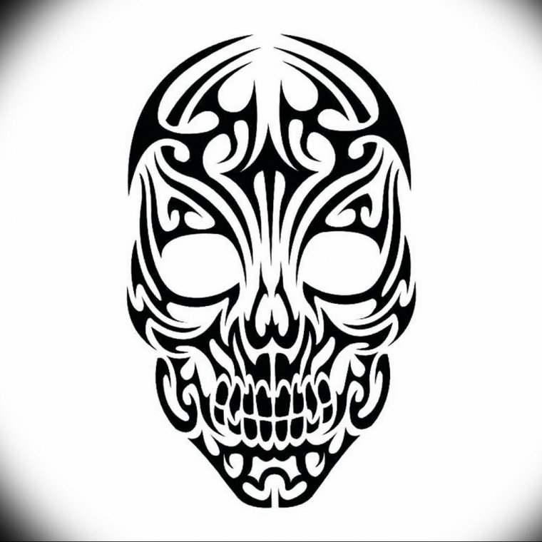 Тату эскизы на лице (48 фото) 27 Тату череп