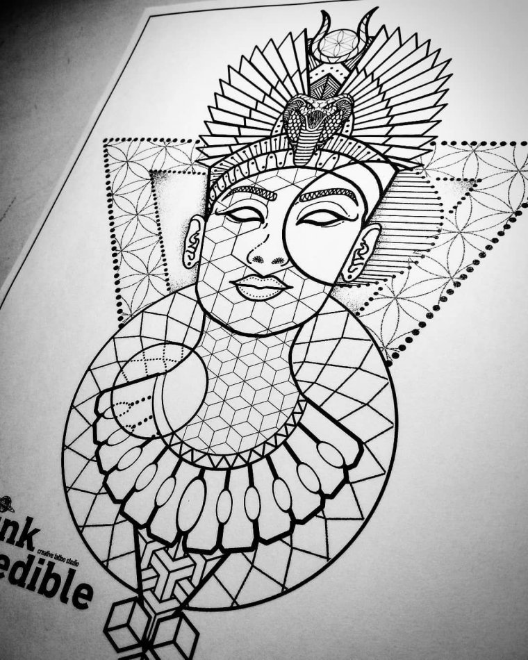 Эскиз Татуировки Нефертити