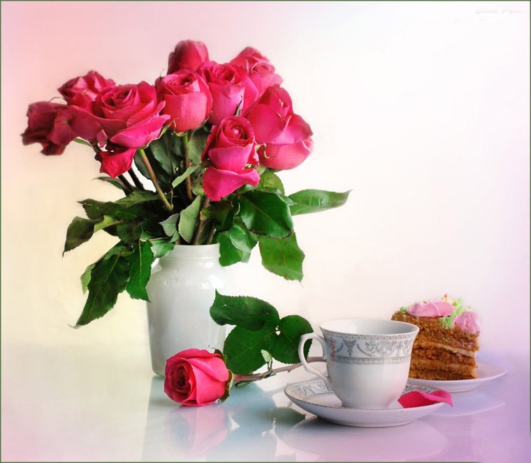 Букет цветов с пожеланиями доброе утро