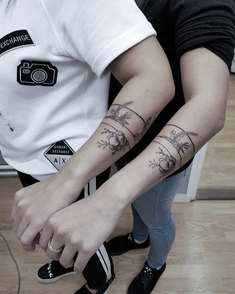 Парные тату браслеты (37 фото) 26 тату